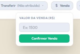 Botão de confirmar venda com valor no chat do Orion